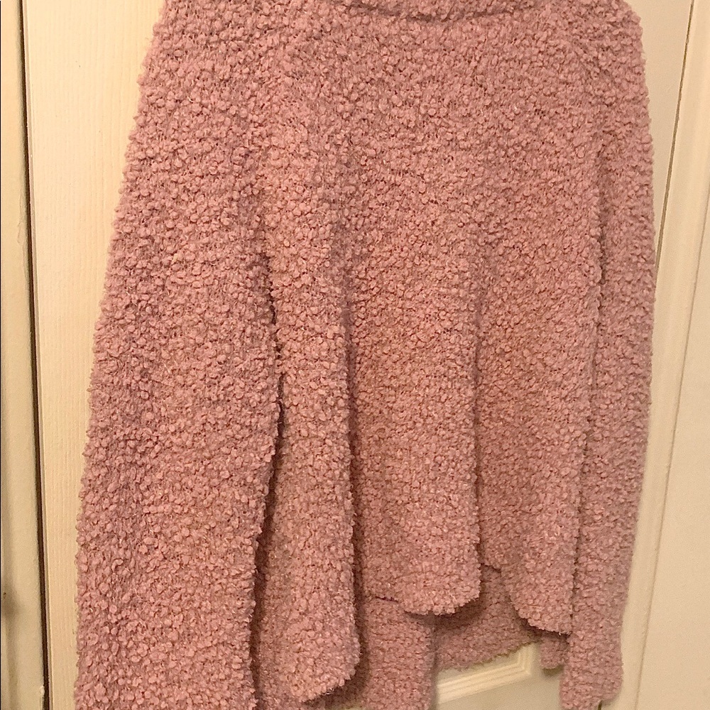 Fluffy pink sweater